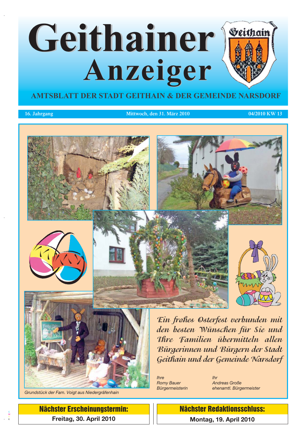 Amtsblatt Der Stadt Geithain & Der Gemeinde Narsdorf