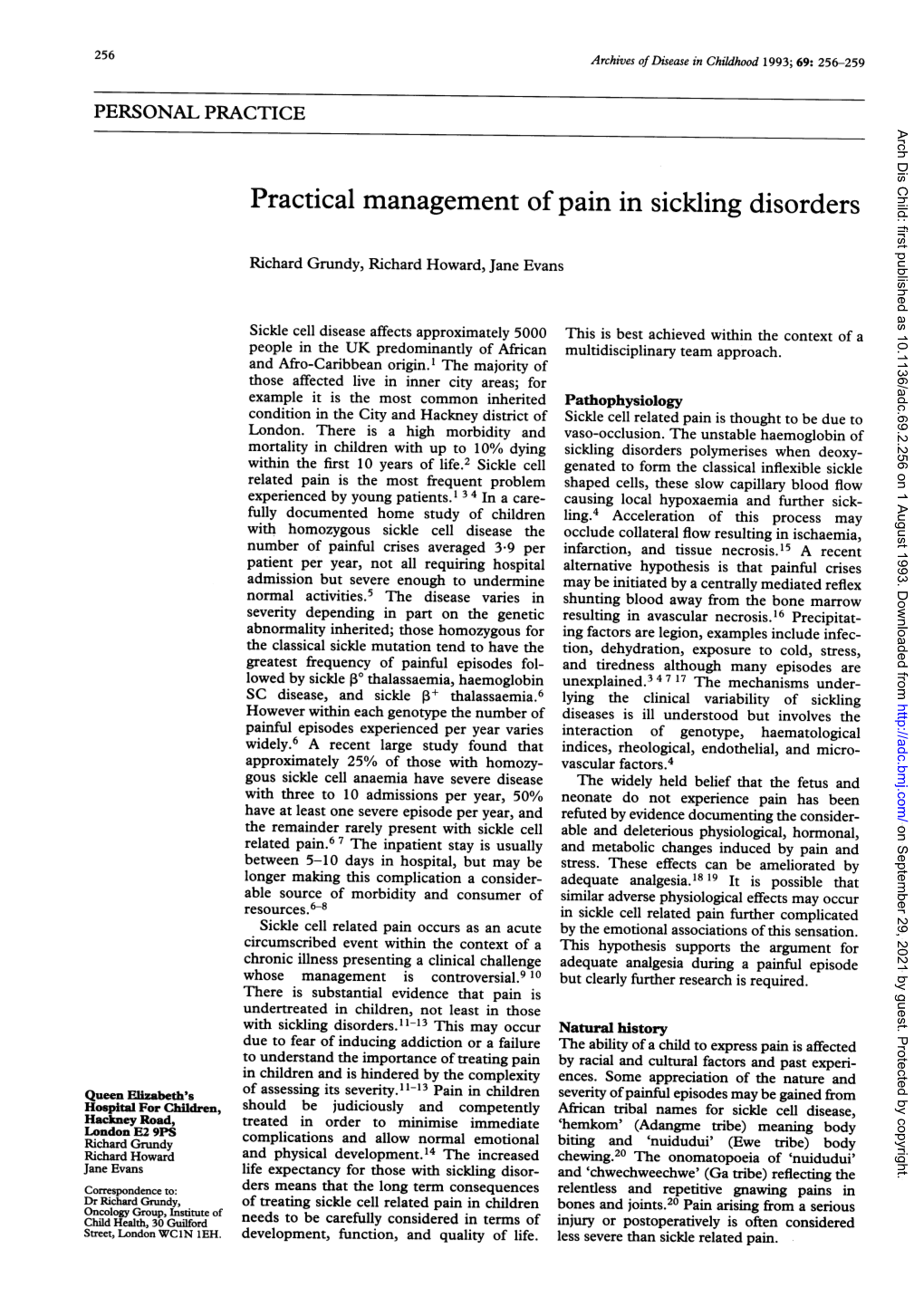 Practical Management of Pain in Sickling Disorders