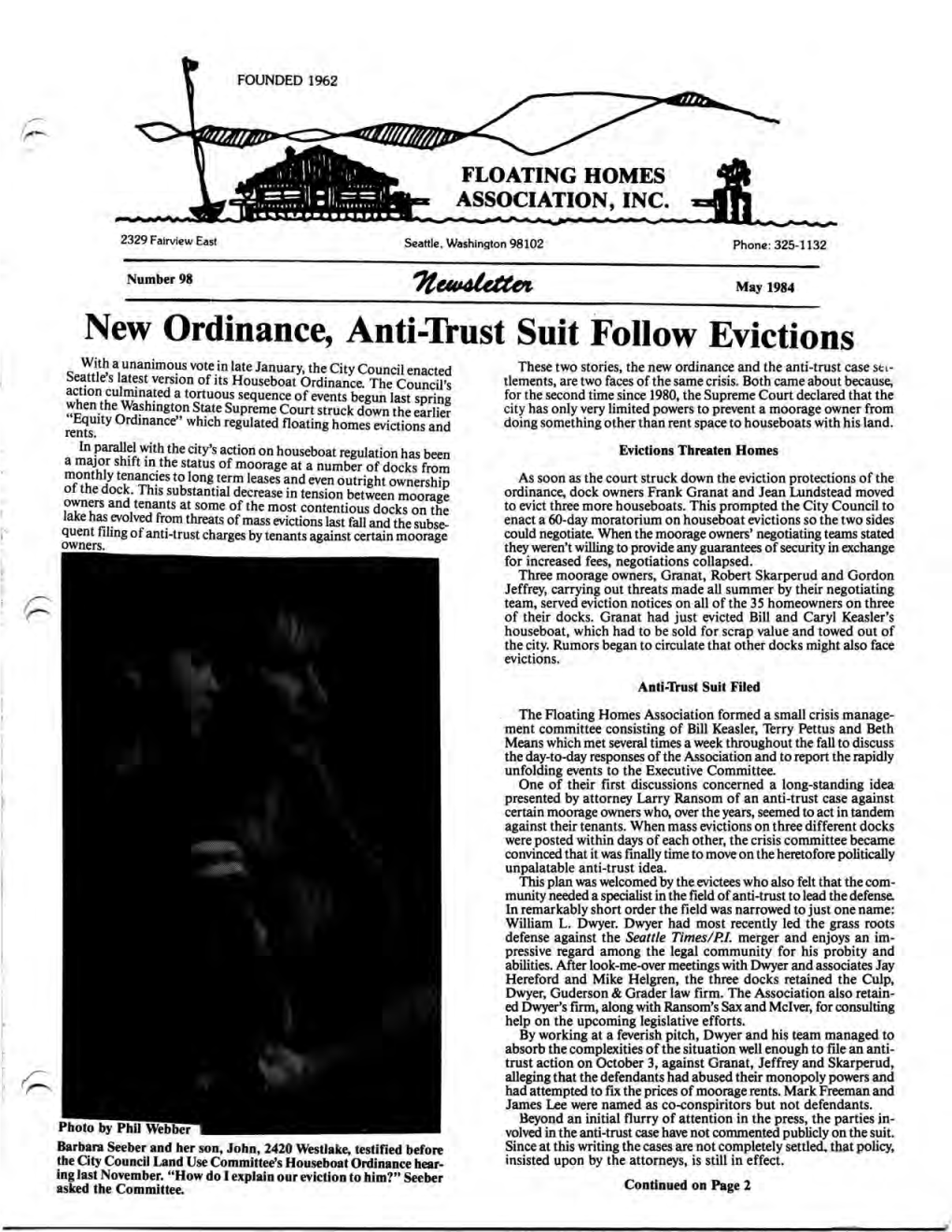 Seattle Floating Homes Newsletter 98