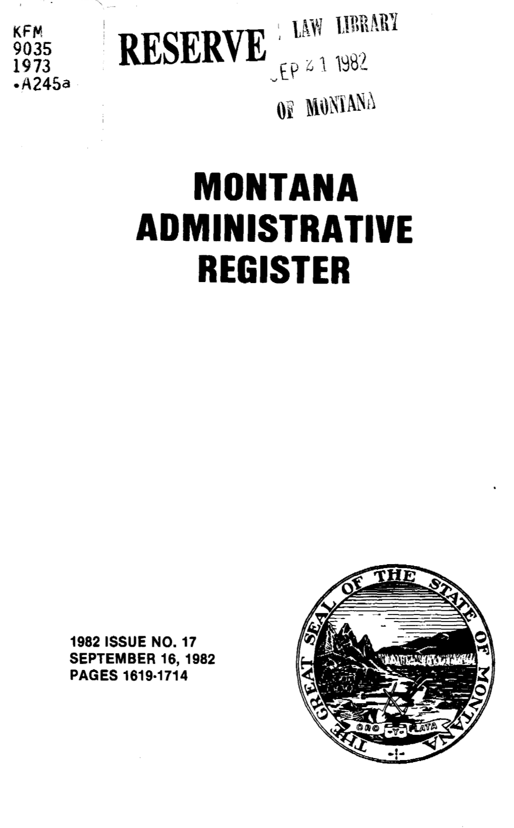 Montana Administrative Register