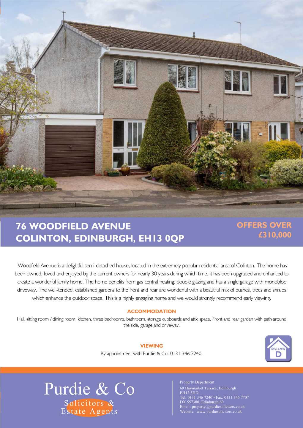 76 Woodfield Avenue Colinton, Edinburgh, Eh13