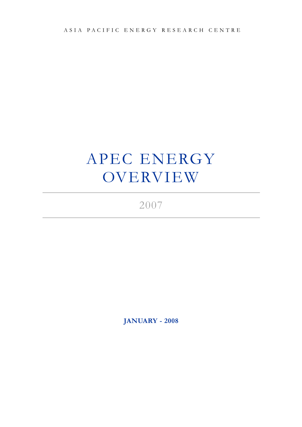 APEC Energy Overview 2007