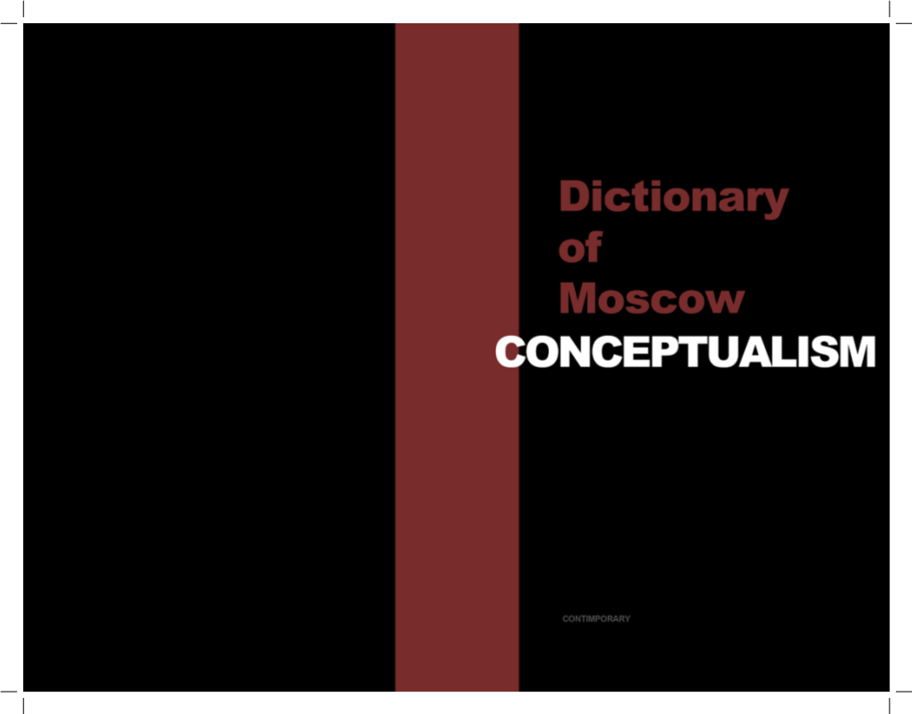 Dictionary of Moscow Conceptualism Dictionary Of