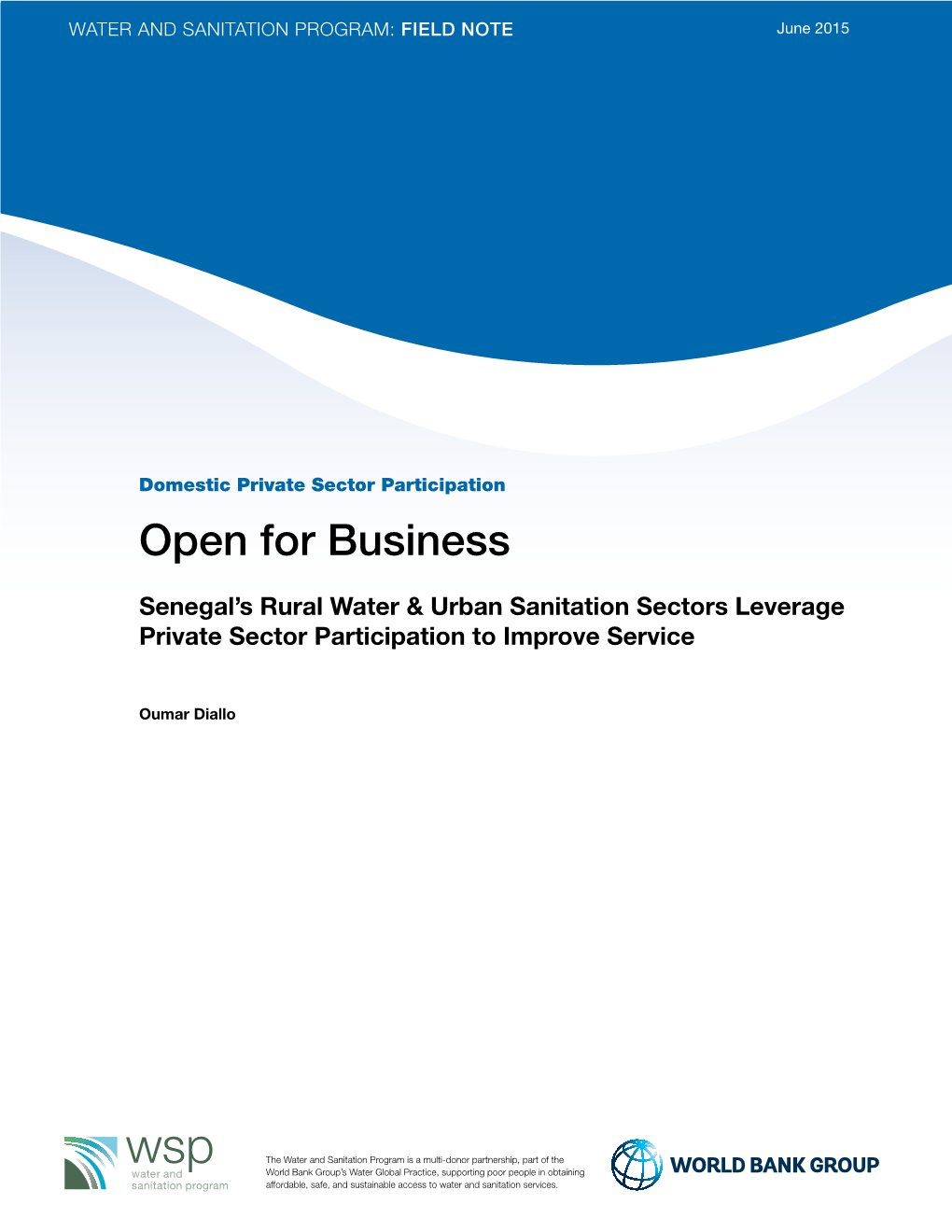 Open for Business: Senegal's Rural Water & Urban Sanitation Sectors