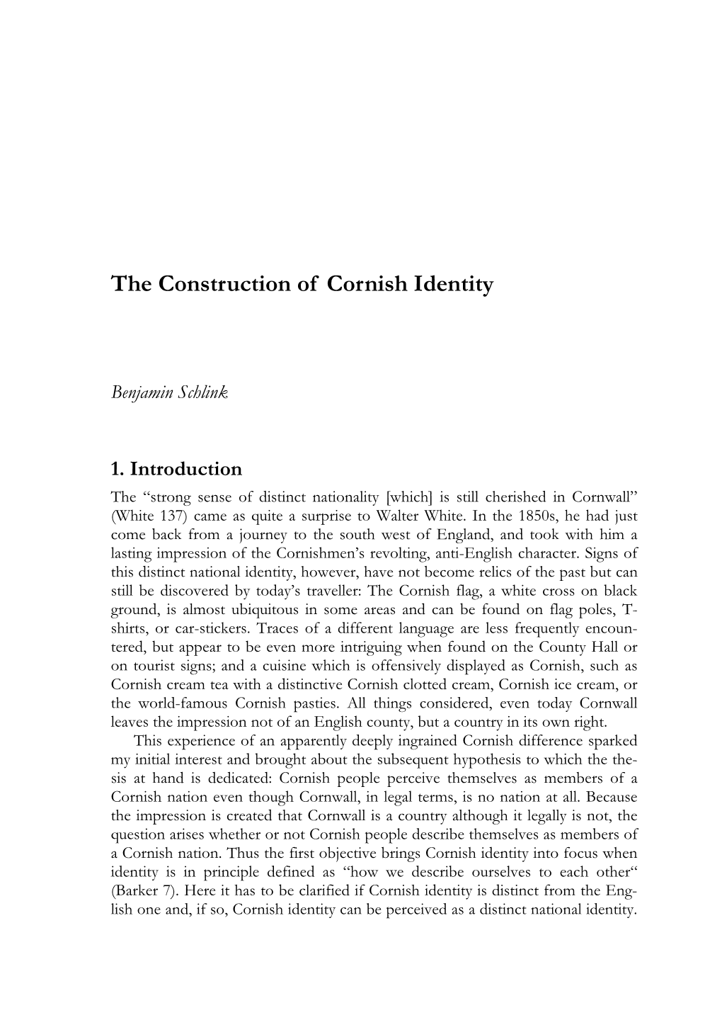 The Construction of Cornish Identity