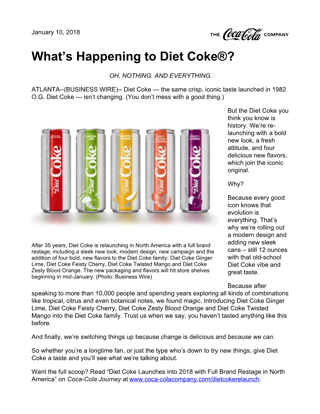 What's Happening to Diet Coke®?