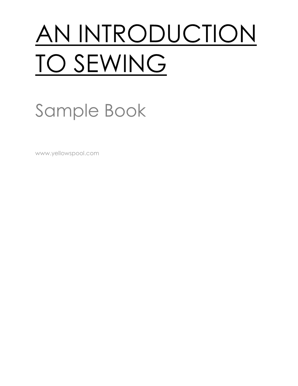 Introduction to Sewing Sample Book Printout