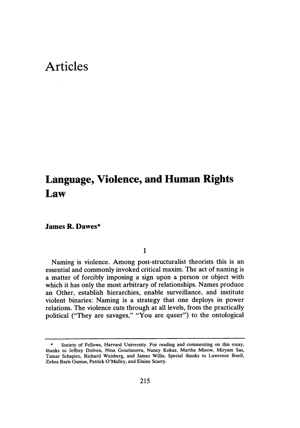 Language, Violence, and Human Rights Law