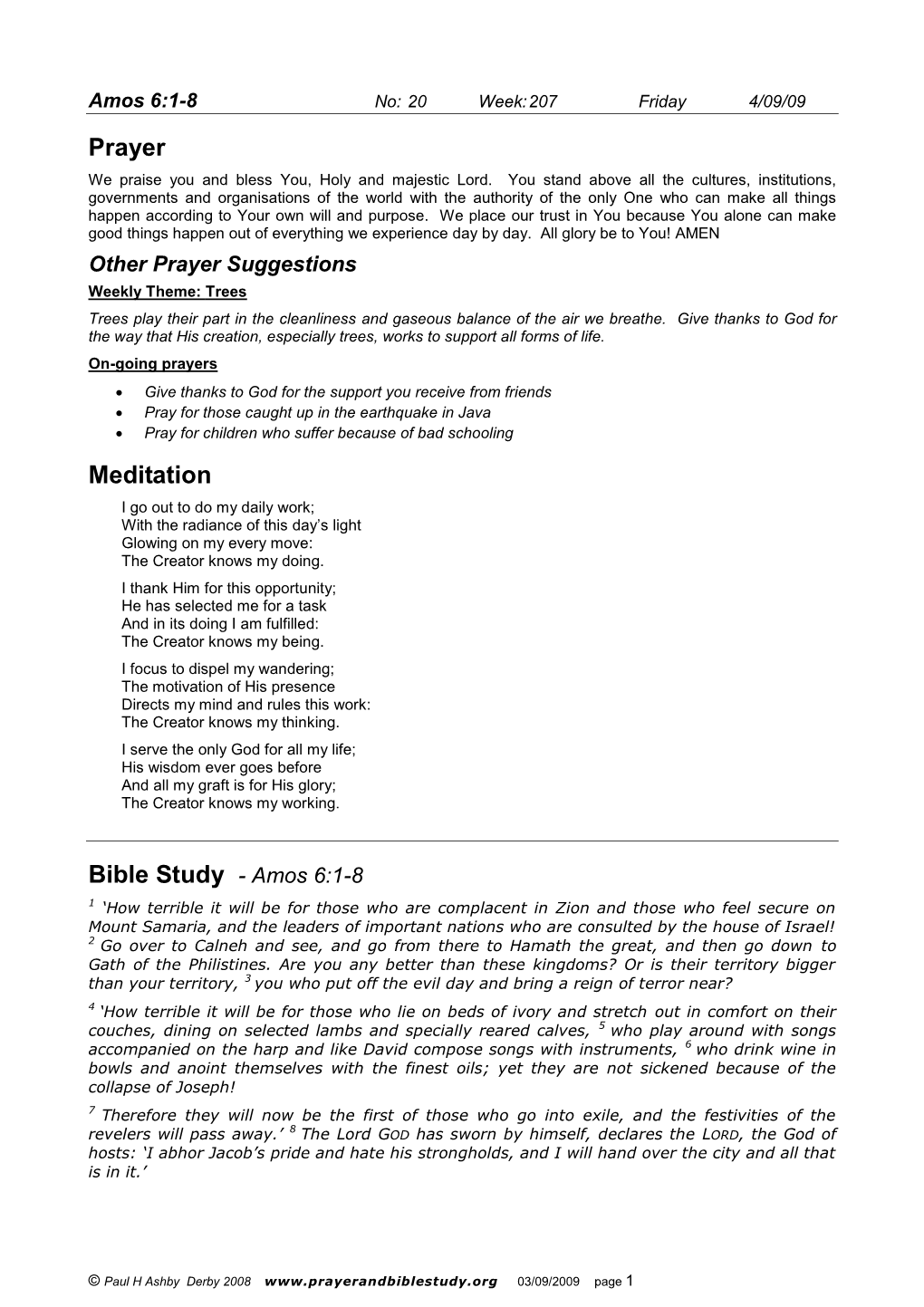 Prayer Meditation Bible Study