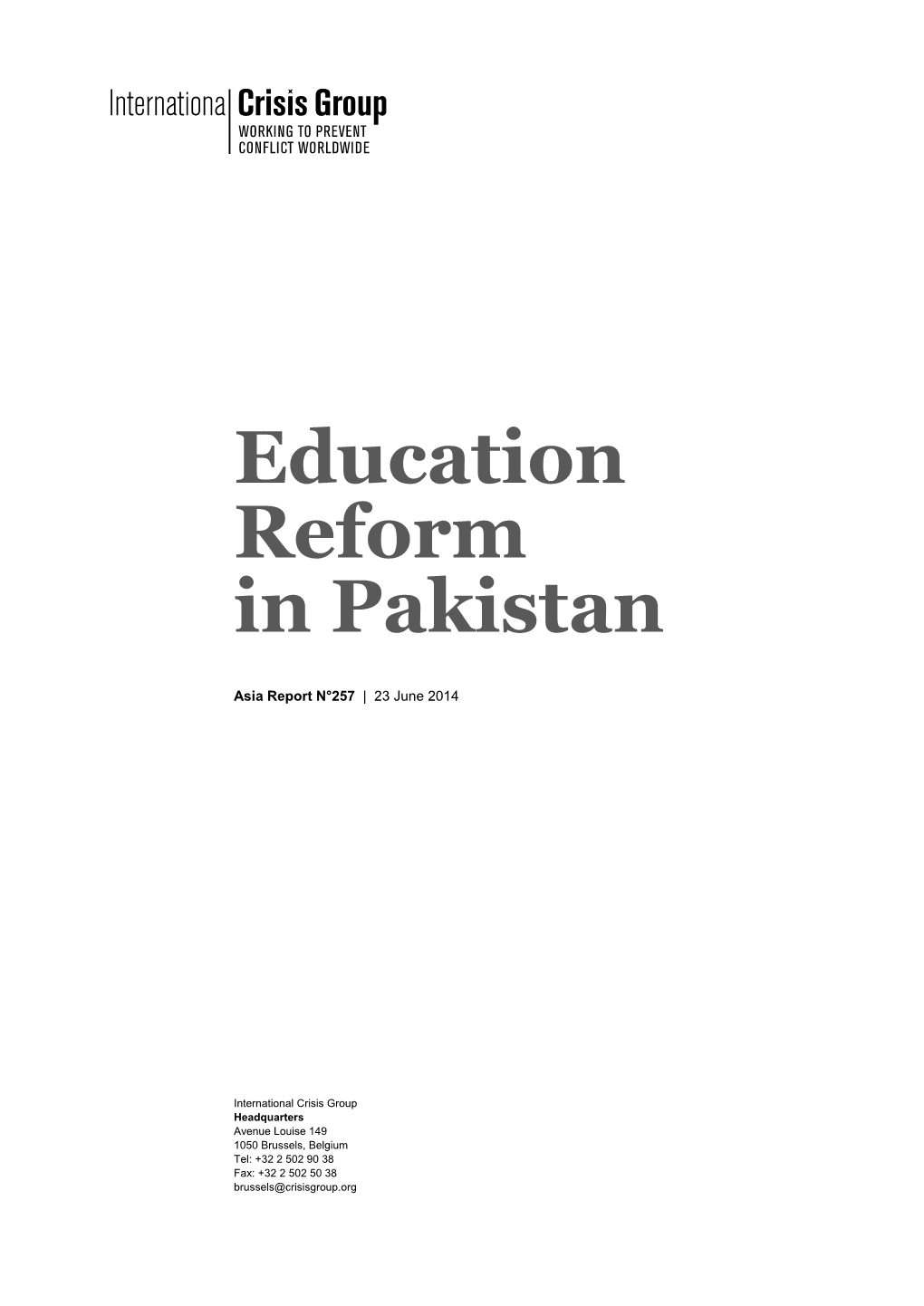 Education Reform in Pakistan