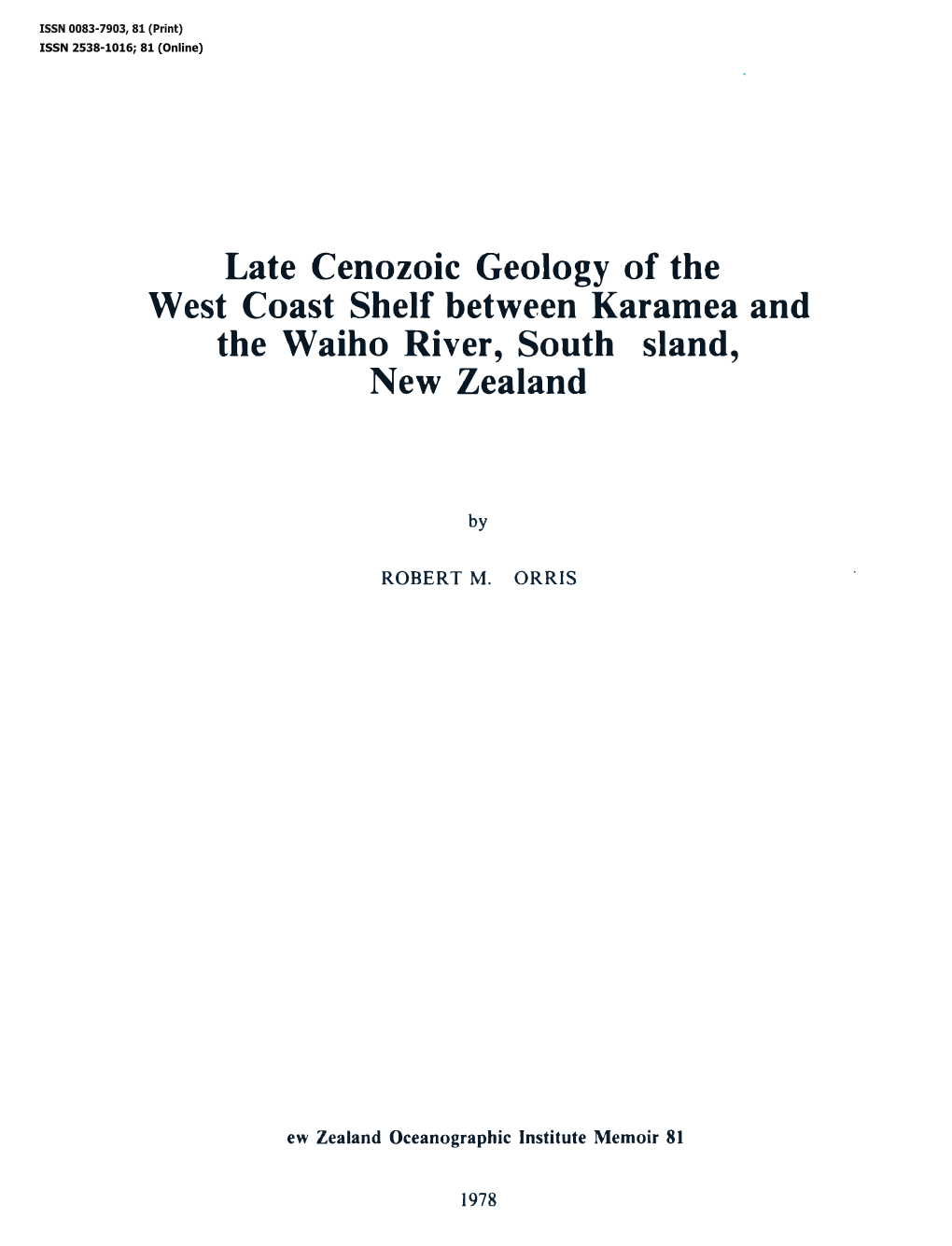 New Zealand Oceanographic Institute Memoir 81