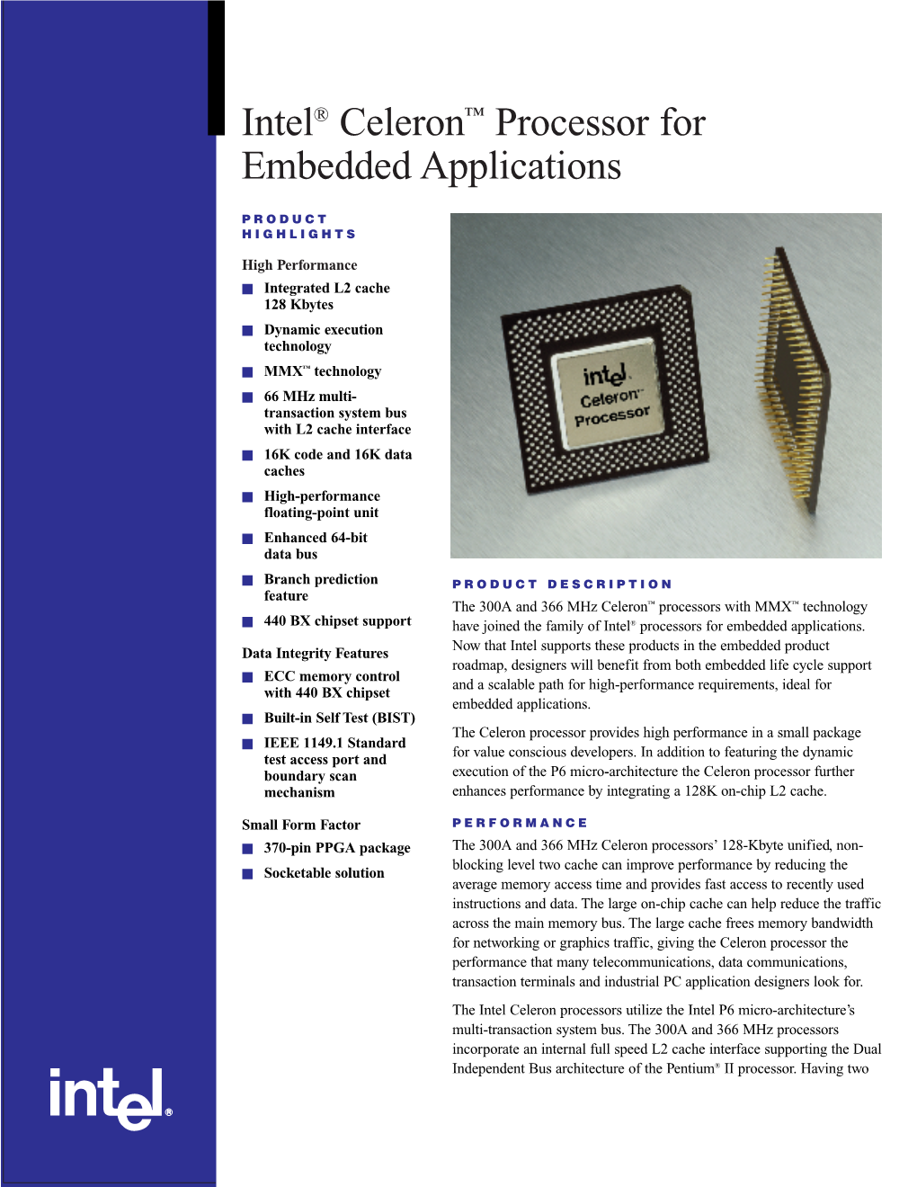 Intel® Celeron™ Processor for Embedded Applications