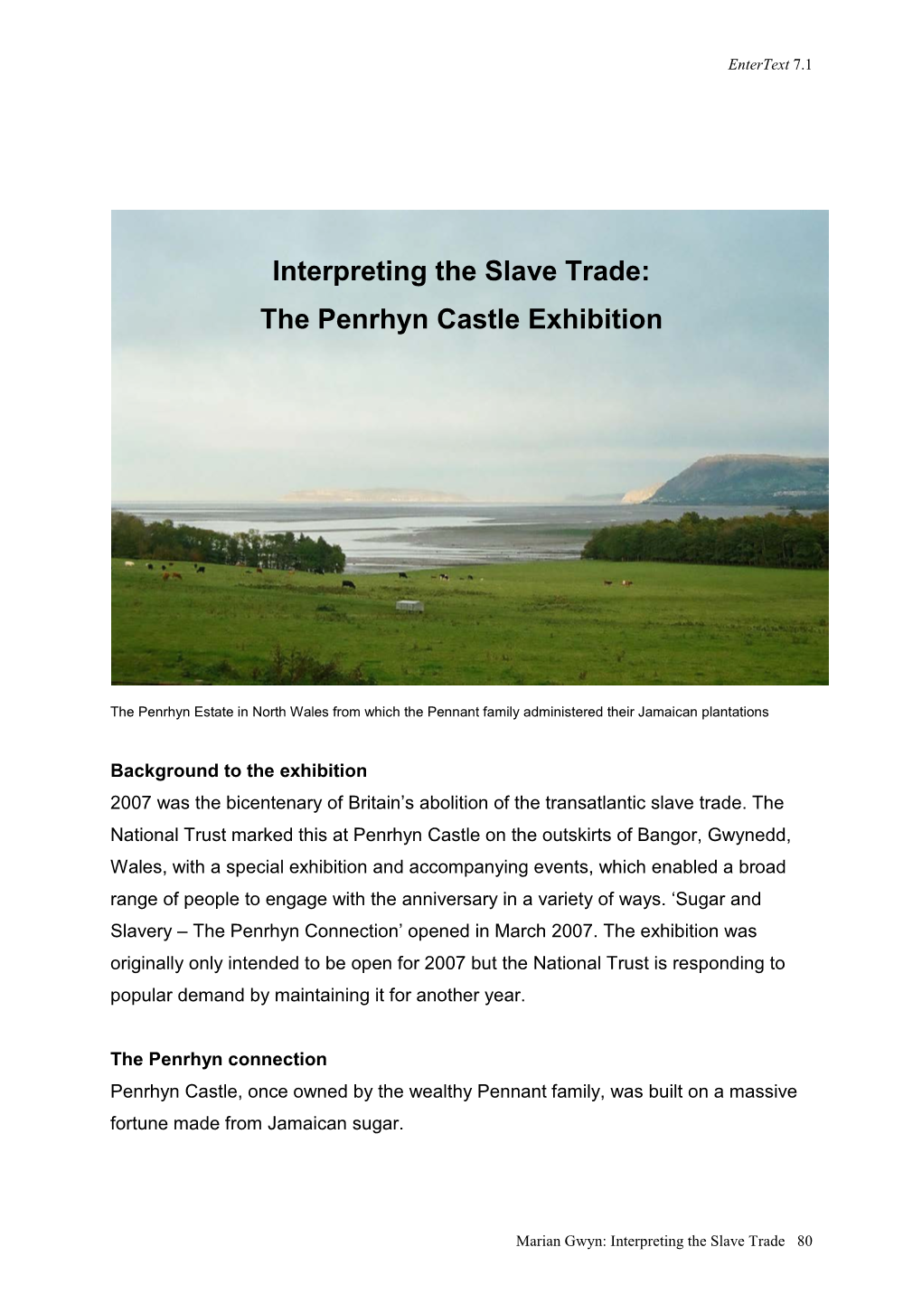 Interpreting the Slave Trade: the Penrhyn Castle Exhibition