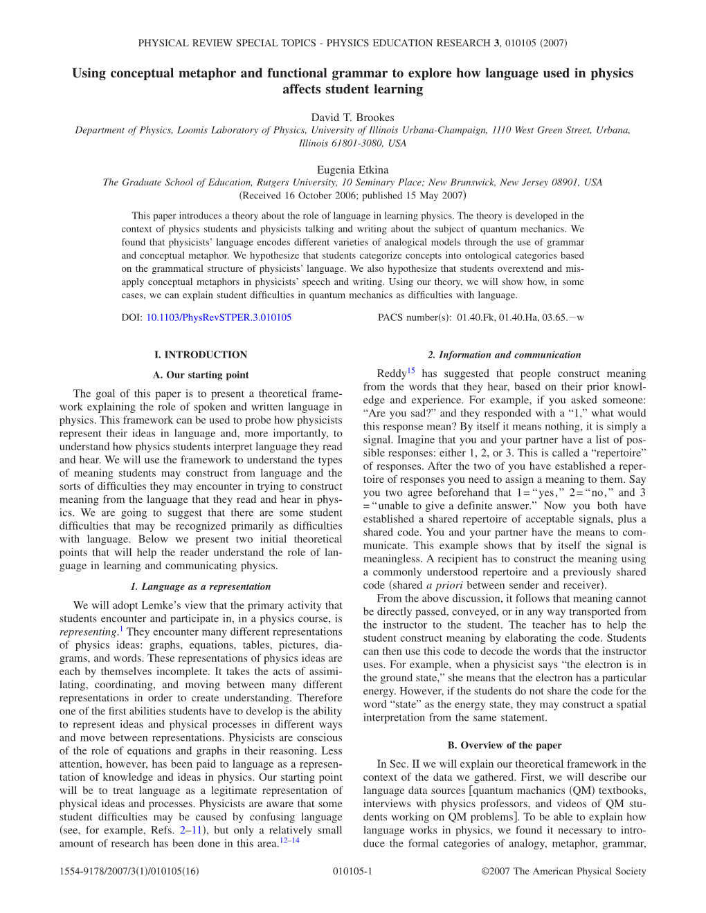 Using Conceptual Metaphor and Functional Grammar to Explore How Language Used in Physics Affects Student Learning