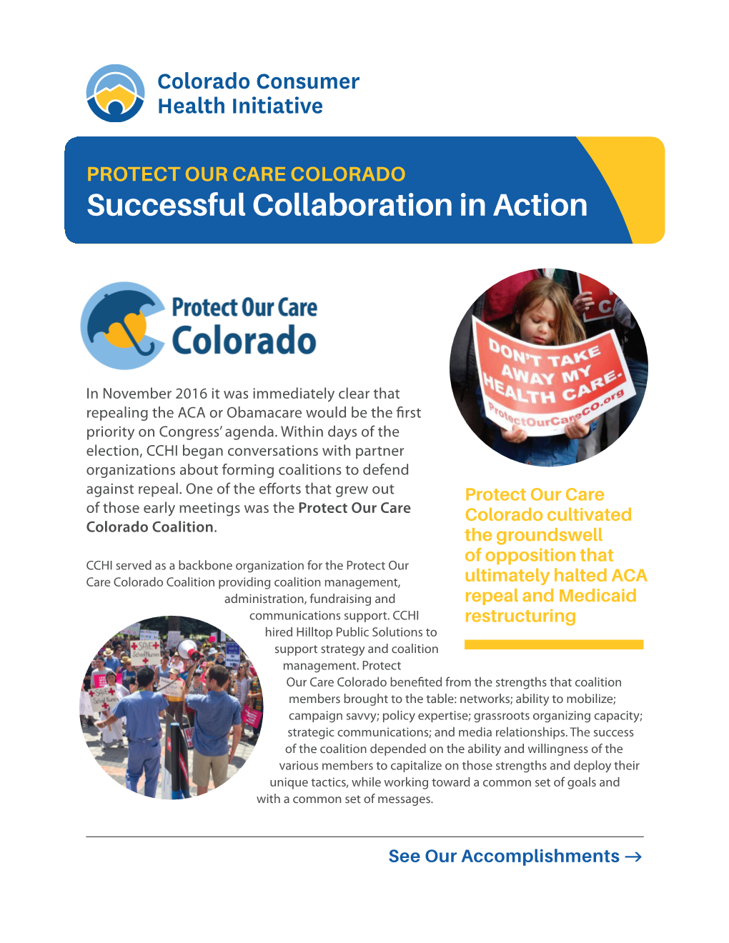 Protect Our Care Colorado Campaign