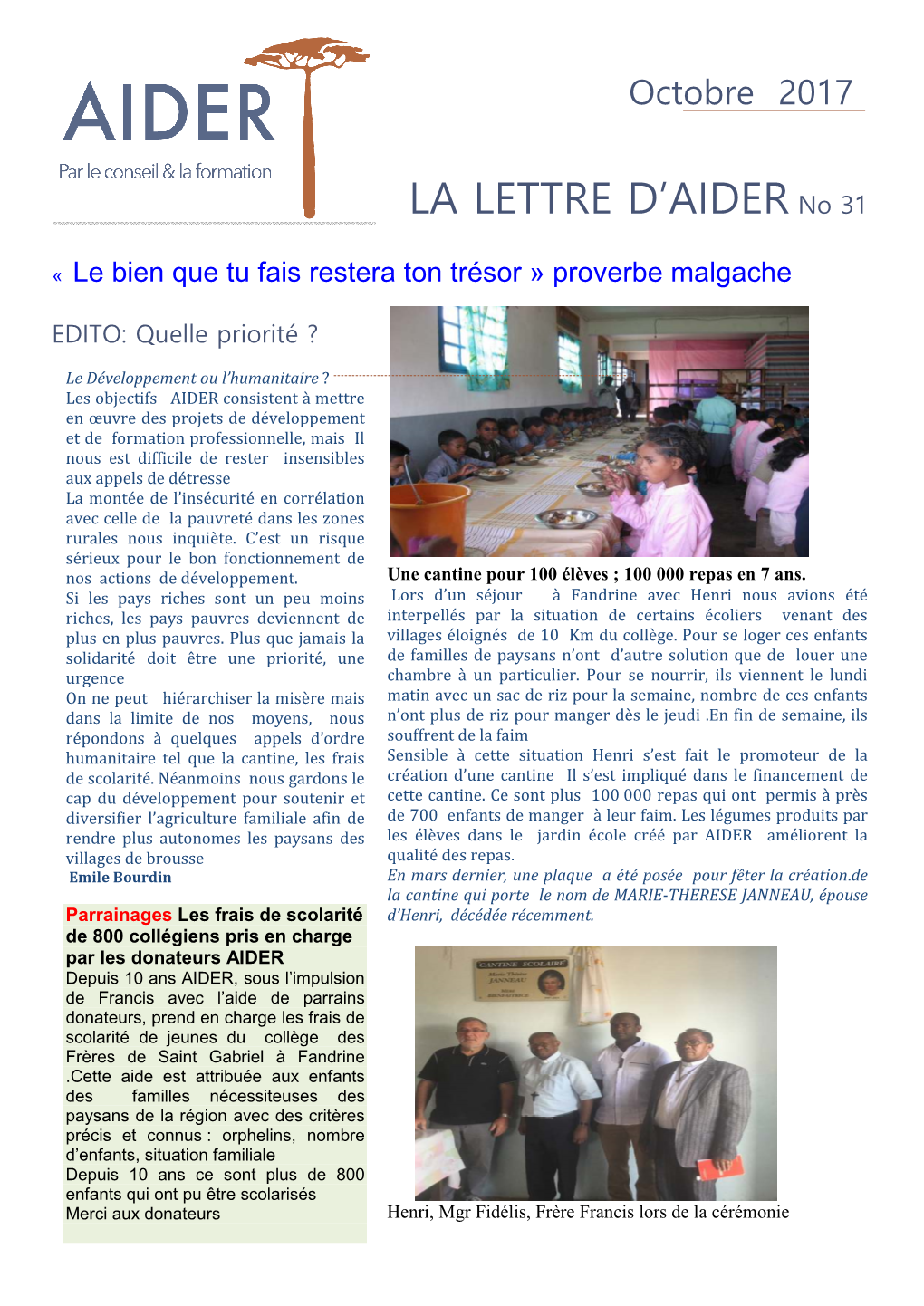 LA LETTRE D'aider No 31