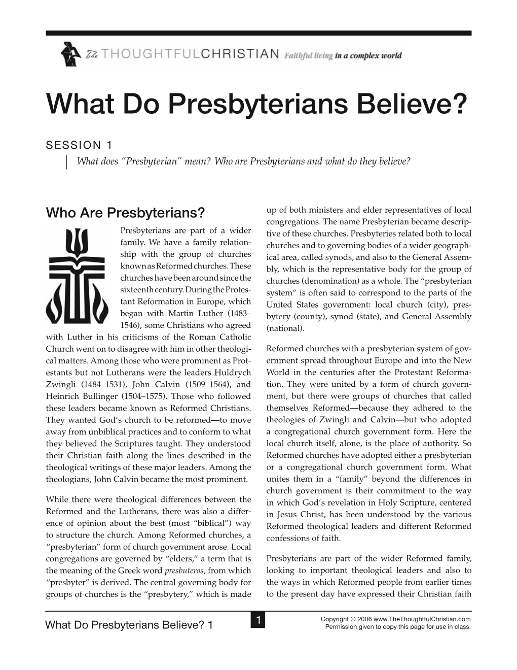 What Do Presbyterians Believe?