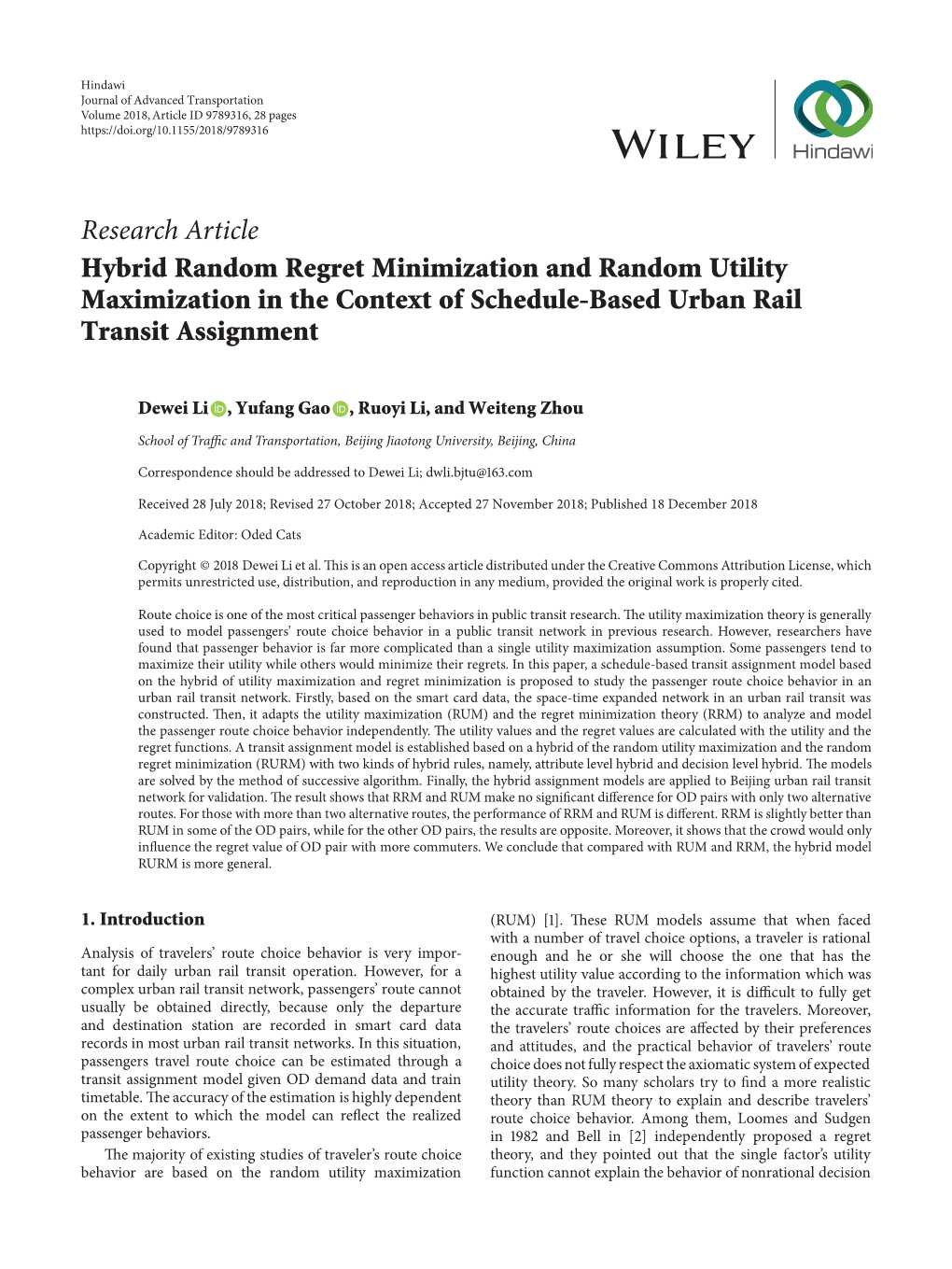 Hybrid Random Regret Minimization and Random Utility Maximization in the Context of Schedule-Based Urban Rail Transit Assignment