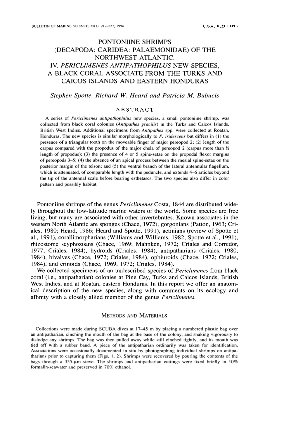 Pontoniine Shrimps (Decapoda: Caridea: Palaemonidae) of the Northwest Atlantic