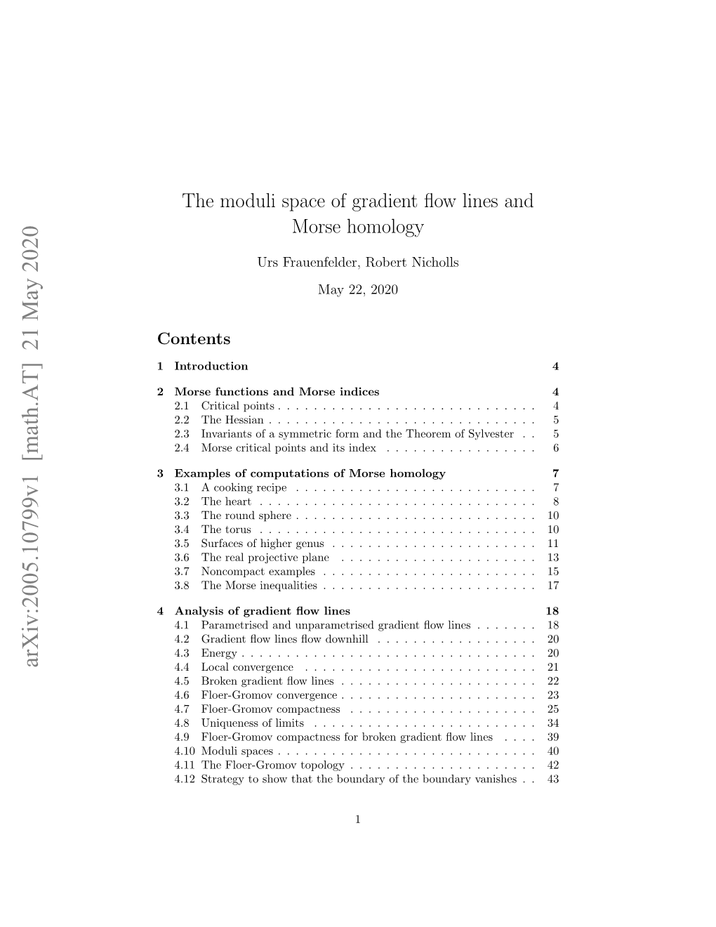 The Moduli Space of Gradient Flow Lines and Morse Homology