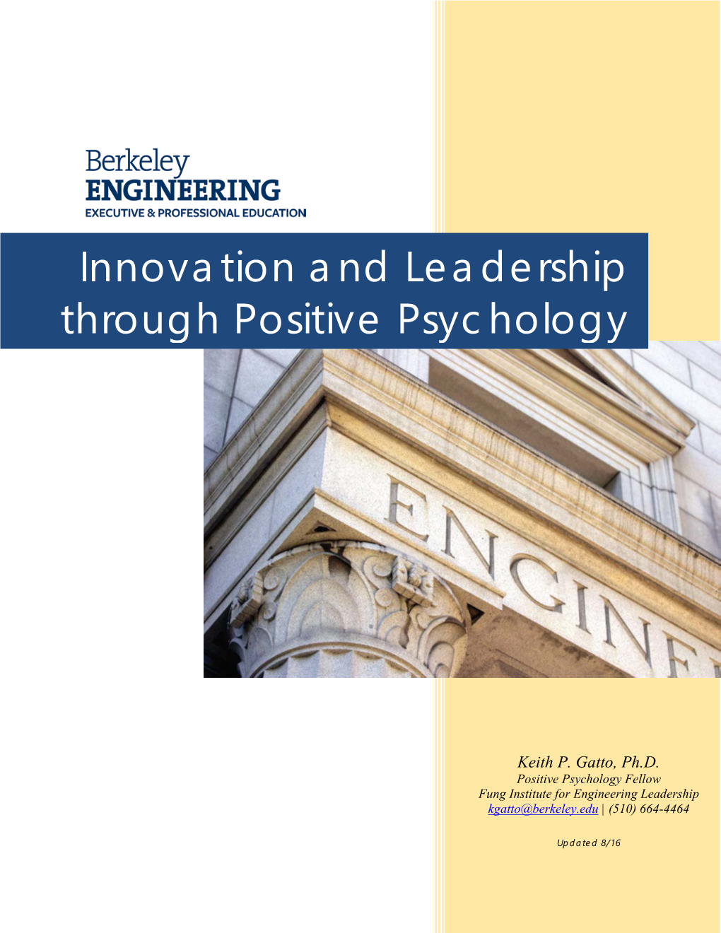 Innovation and Leadership Through Positive Psychology