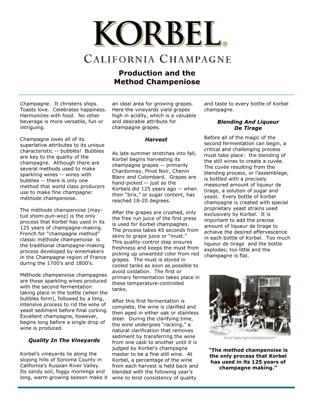 Production and the Method Champeniose