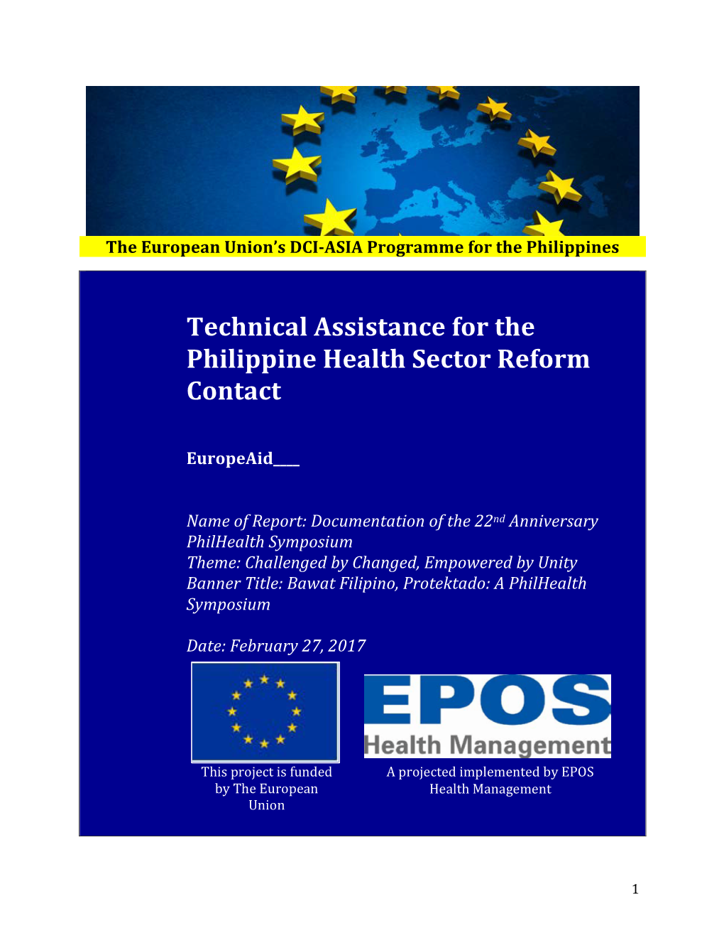 Technical Assistance for the Philippine Health Sector Reform Contact
