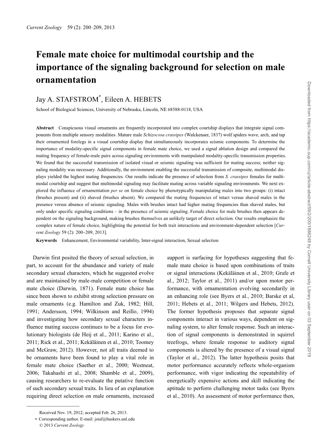 Female Mate Choice for Multimodal Courtship and the Importance of the Signaling Background for Selection on Male Ornamentation