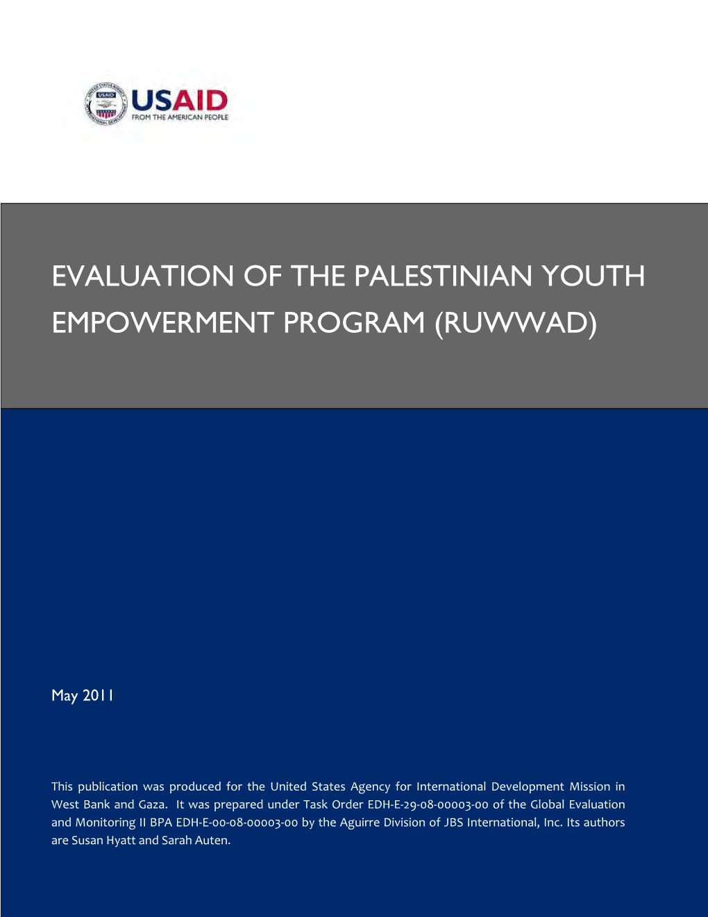 Evaluation of the Palestinian Youth Empowerment Program (Ruwwad)