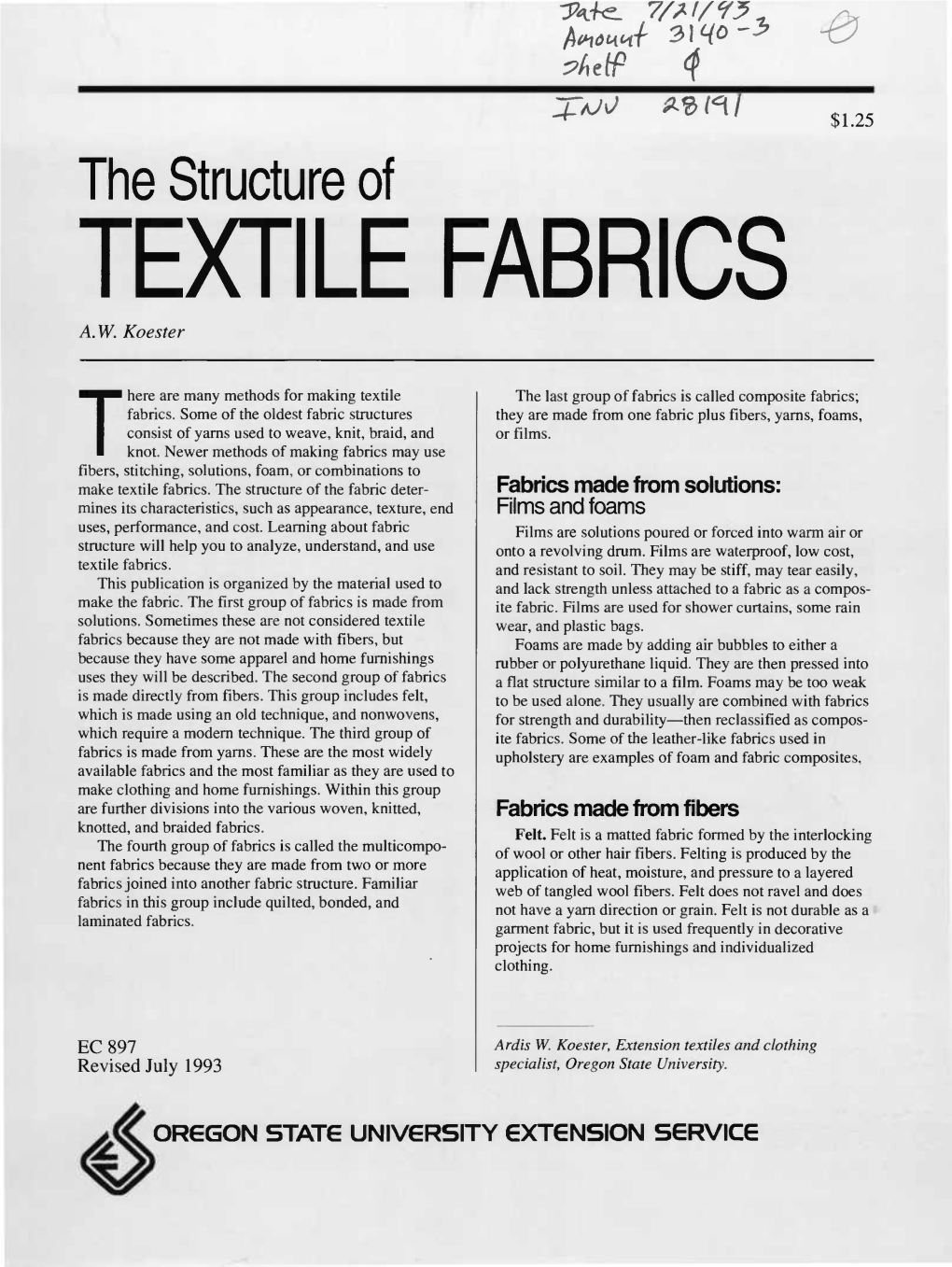 Textile Fabrics A.W