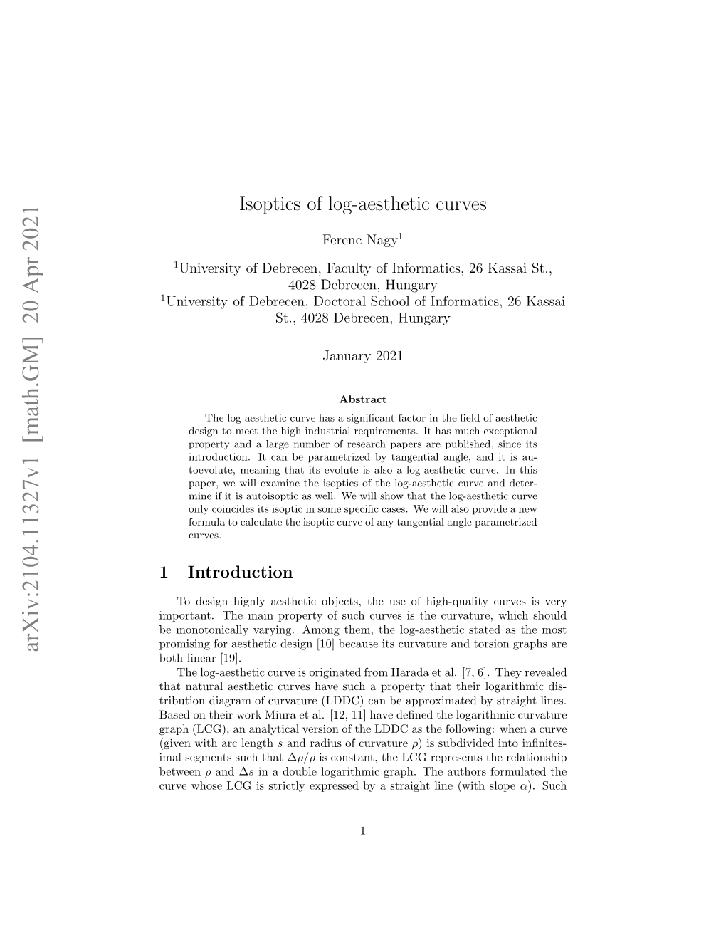 Isoptics of Log-Aesthetic Curves