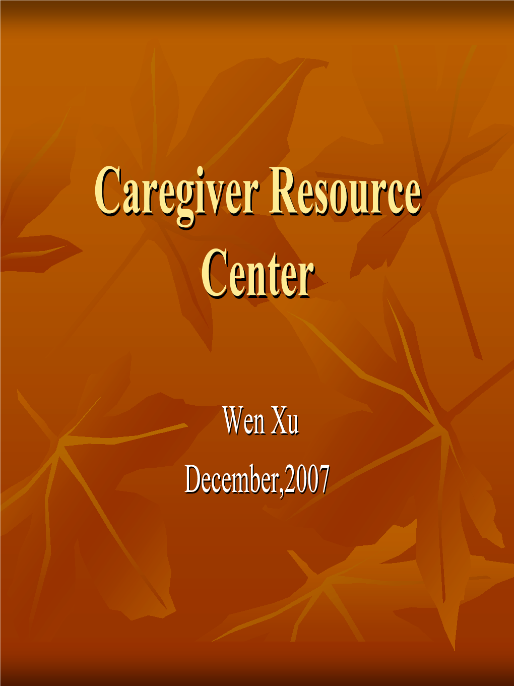 Caregiver Resource Center-Community Services Network for Seniors