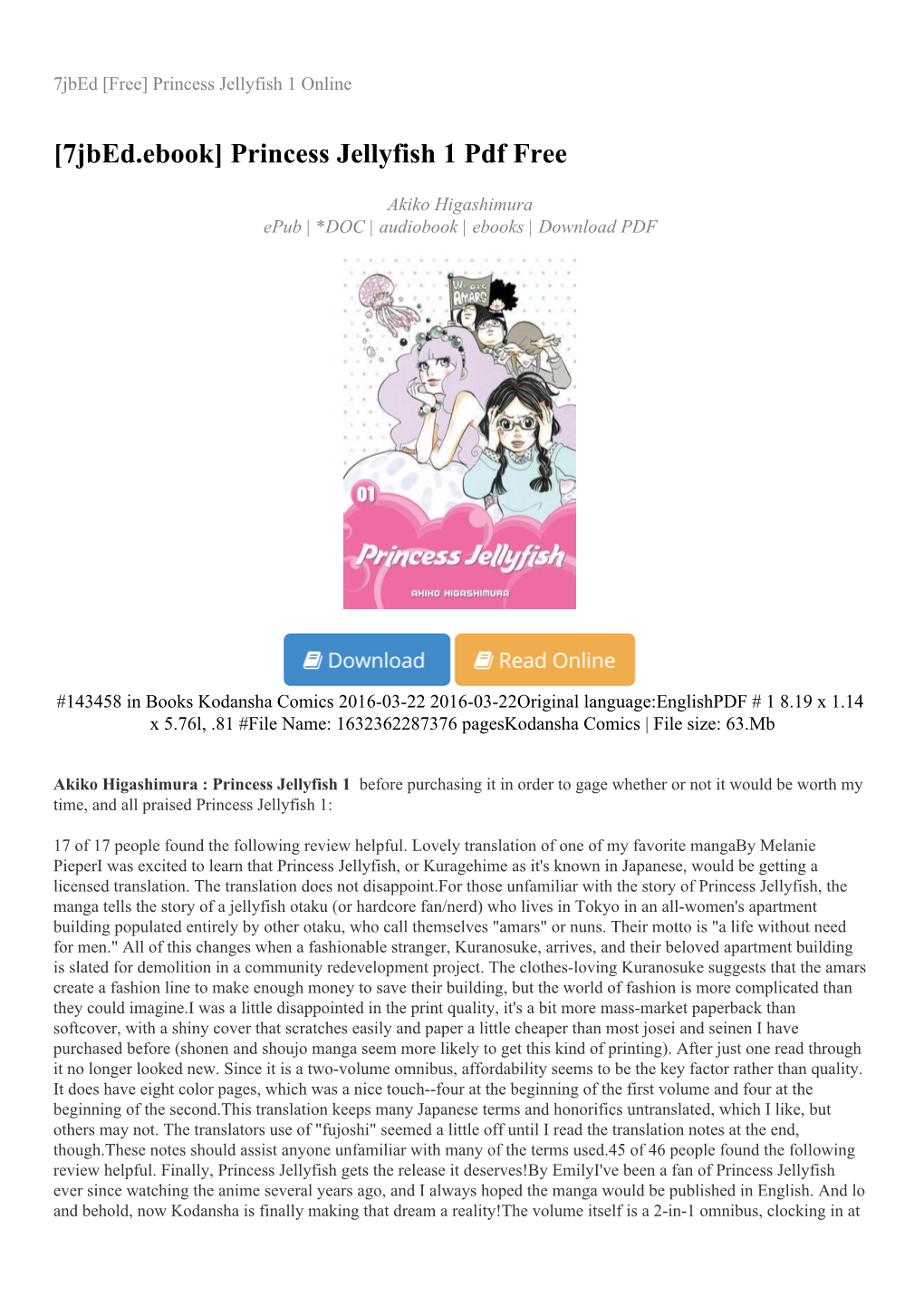 Princess Jellyfish 1 Online