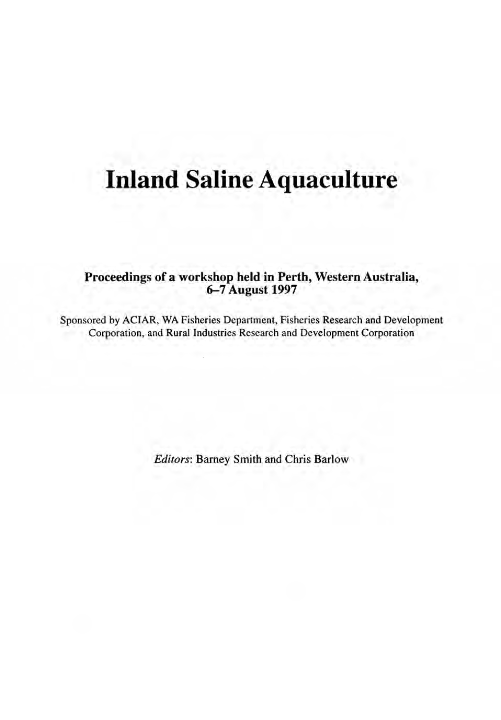 Inland Saline Aquaculture