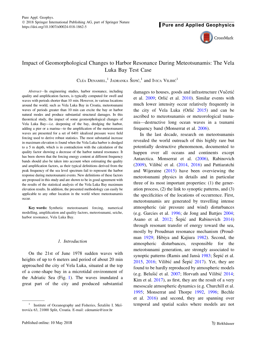 Impact of Geomorphological Changes to Harbor Resonance During Meteotsunamis: the Vela Luka Bay Test Case
