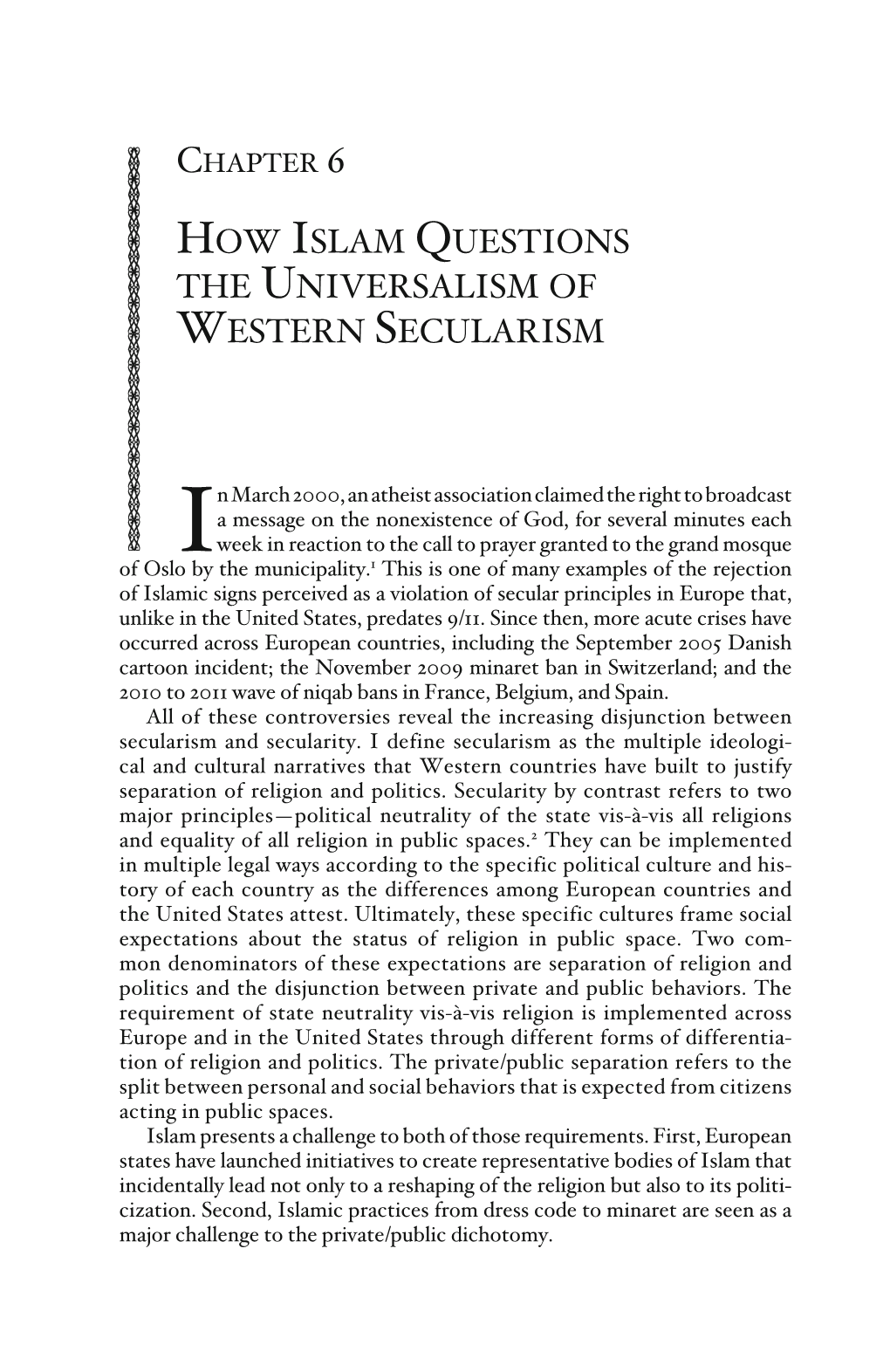 How Islam Questions the Universalism of Western