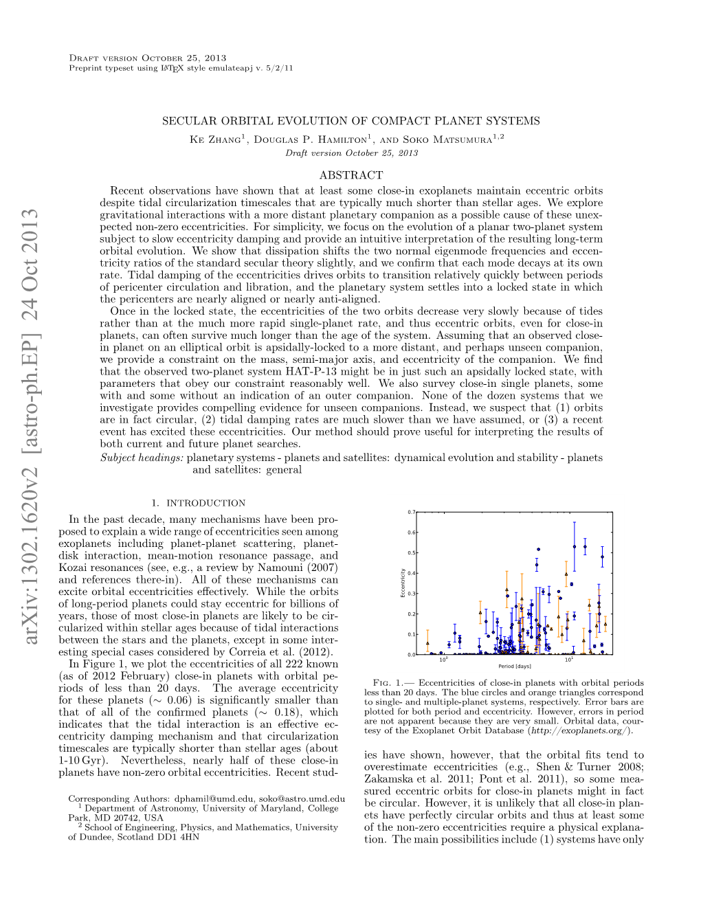 Arxiv:1302.1620V2 [Astro-Ph.EP] 24 Oct 2013