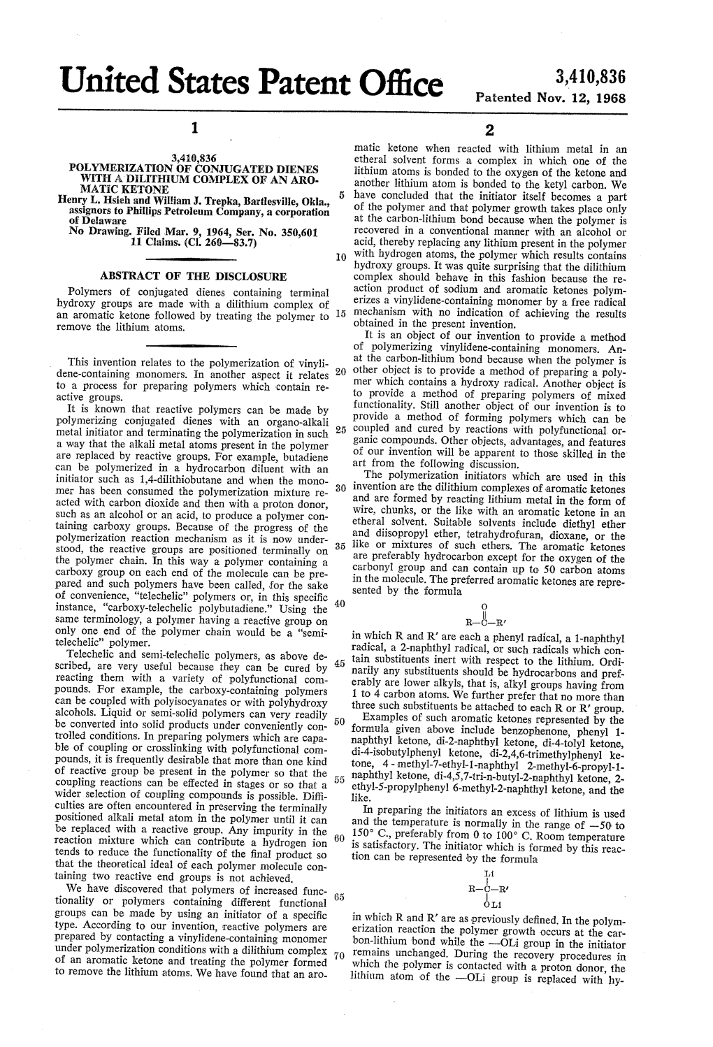 United States Patent Office Patented Nov