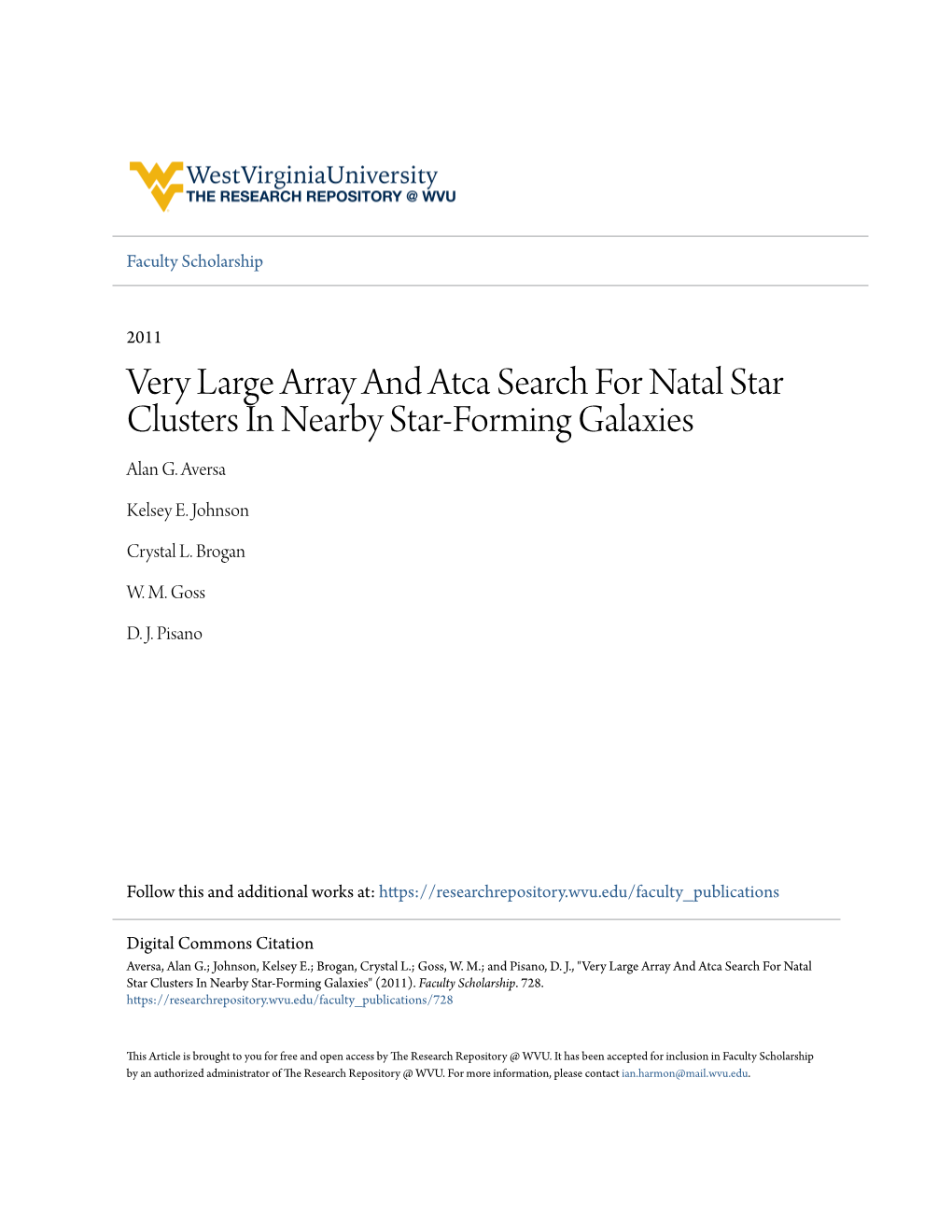 Very Large Array and Atca Search for Natal Star Clusters in Nearby Star-Forming Galaxies Alan G