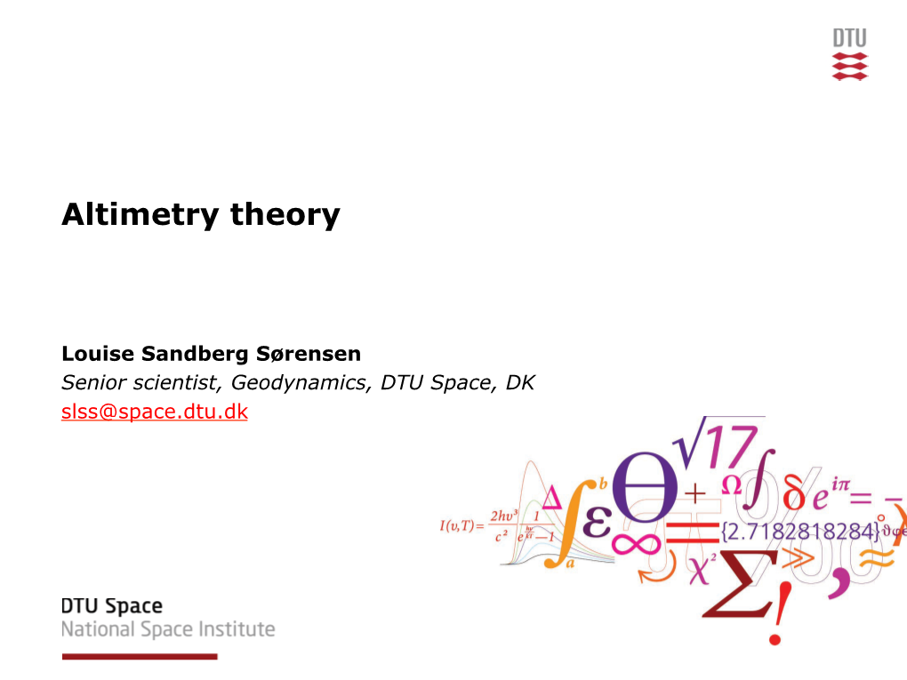 Altimetry Theory