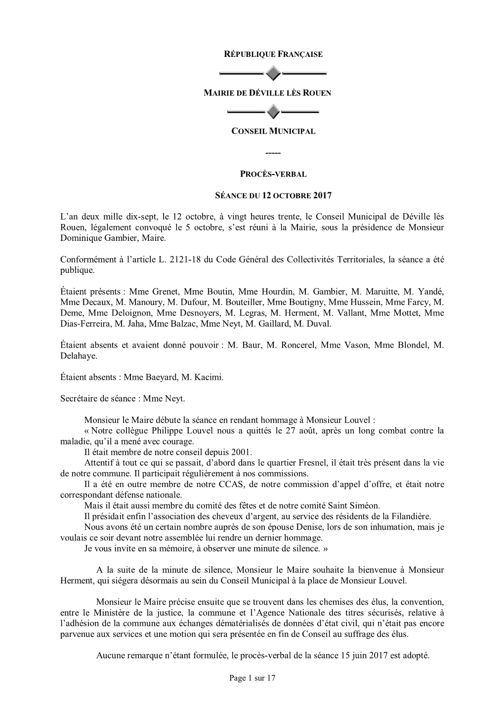 L'an Deux Mille Dix-Sept, Le 12 Octobre, À Vingt