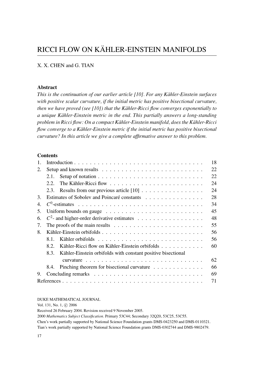 Ricci Flow on K ¨Ahler-Einstein Manifolds