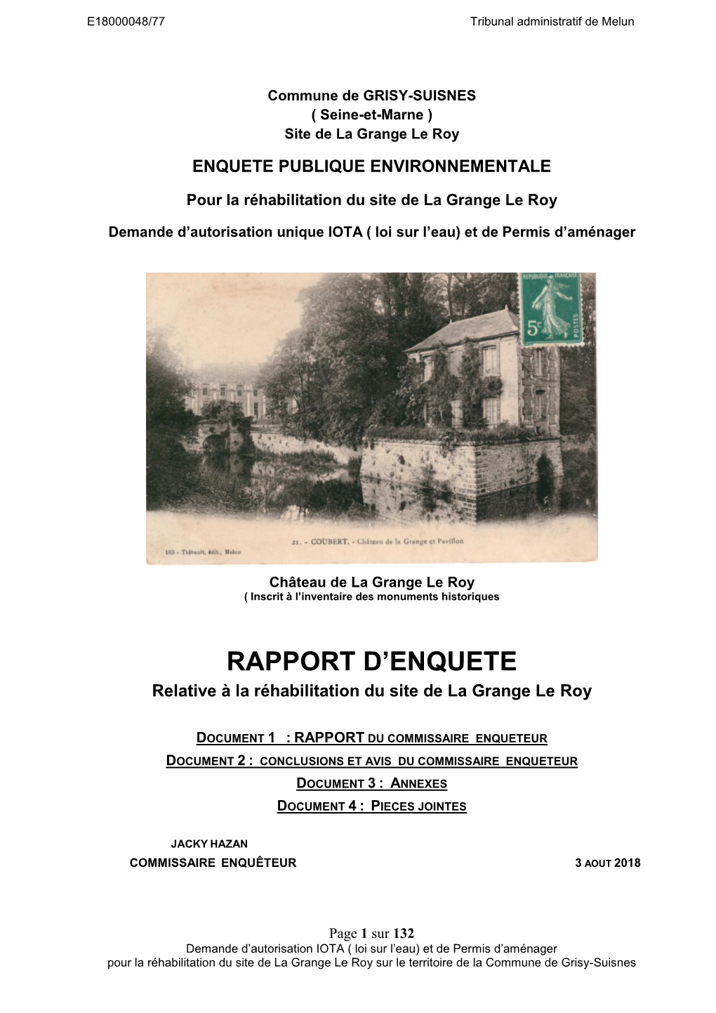 Rapport D'enquete