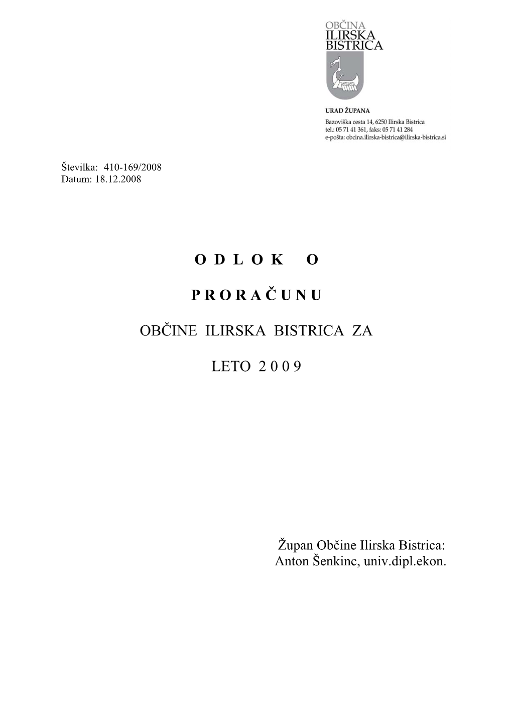 Odlokoprora Č Unu Občine Ilirska Bistrica Za Leto 2 0
