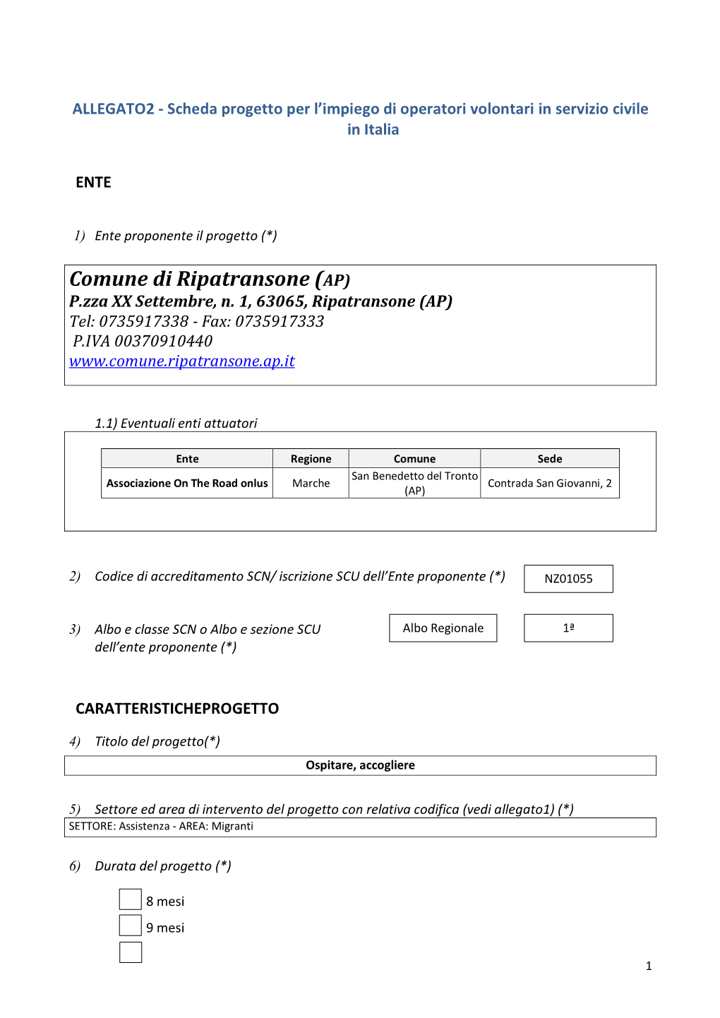 Comune Di Ripatransone (AP) P.Zza XX Settembre, N