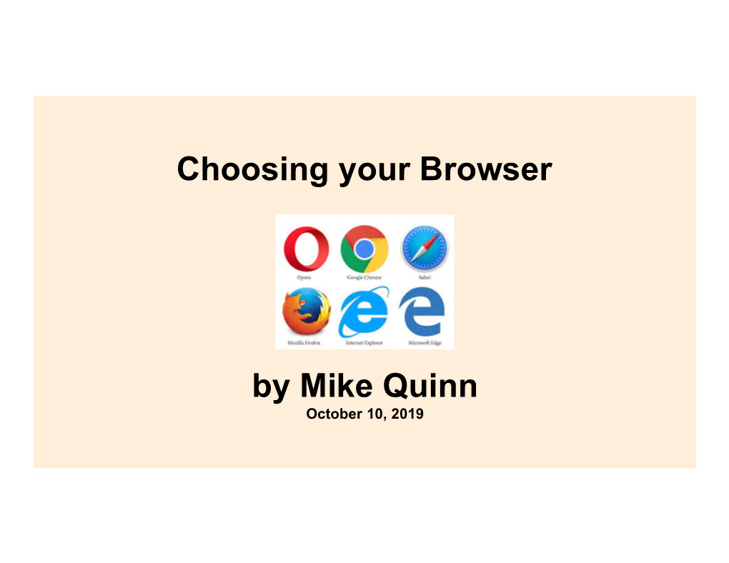 Choosing Your Browser