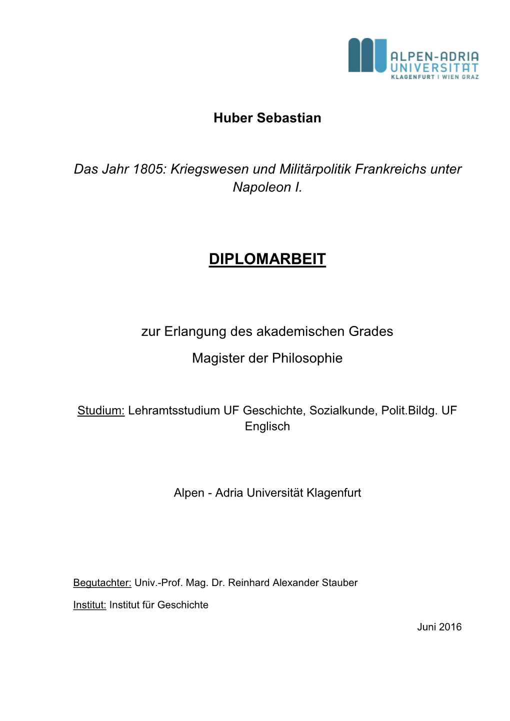 Diplomarbeit