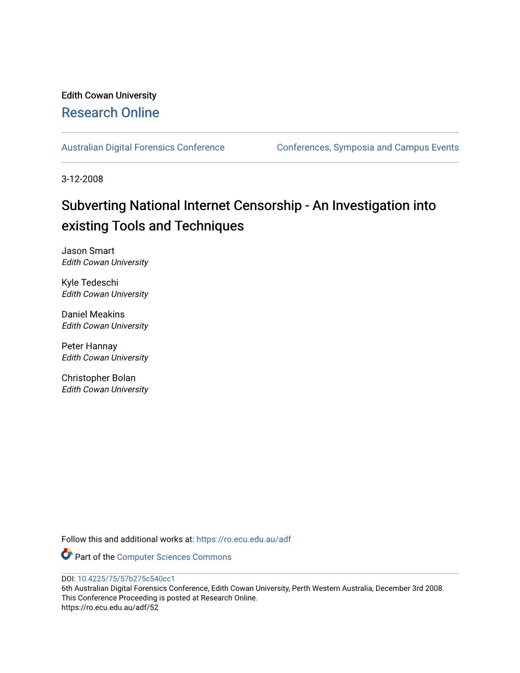 Subverting National Internet Censorship - an Investigation Into Existing Tools and Techniques