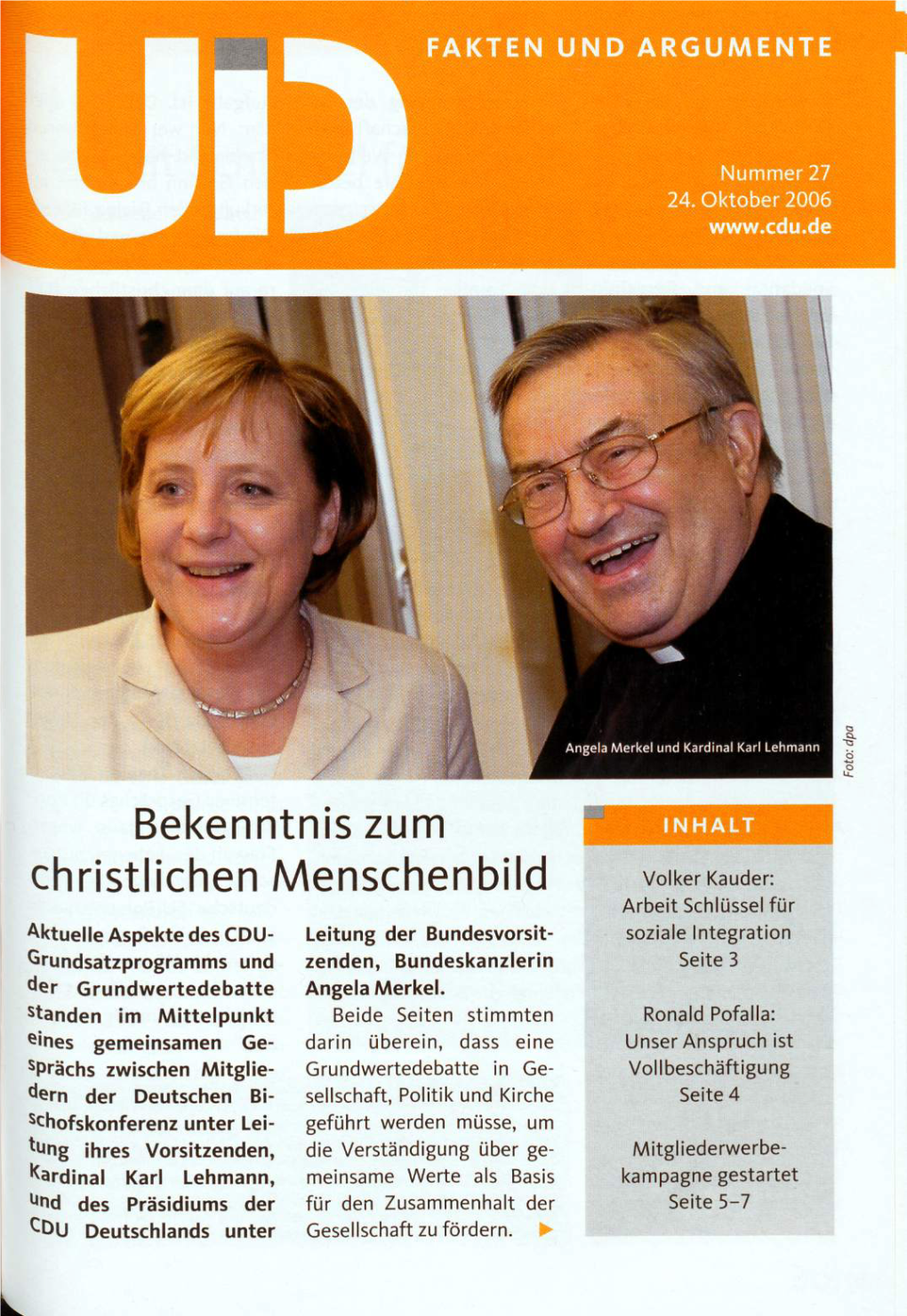 UID 2006 Nr. 27, Union in Deutschland