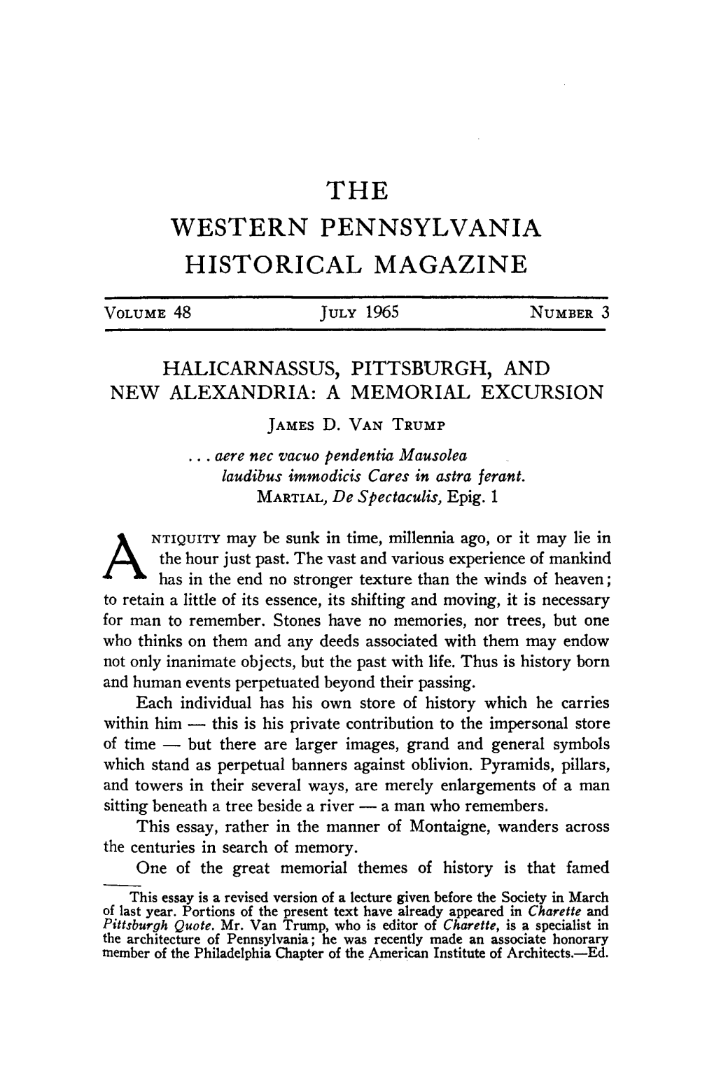 Western Pennsylvania Historical Magazine